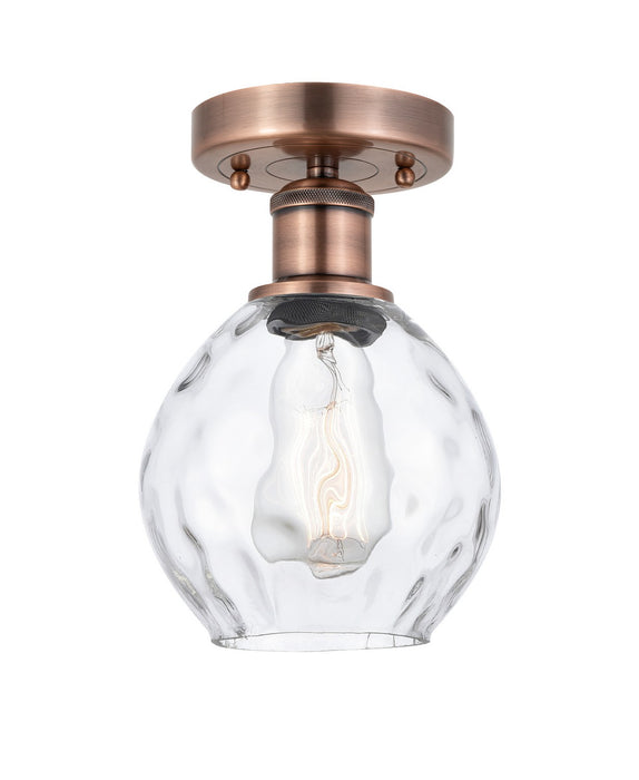 Innovations 616-1F-AC-G362 One Light Semi-Flush Mount, Antique Copper