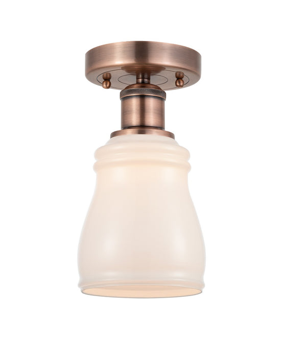 Innovations 616-1F-AC-G391 One Light Semi-Flush Mount, Antique Copper
