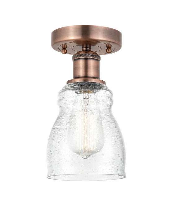 Innovations 616-1F-AC-G394 One Light Semi-Flush Mount, Antique Copper