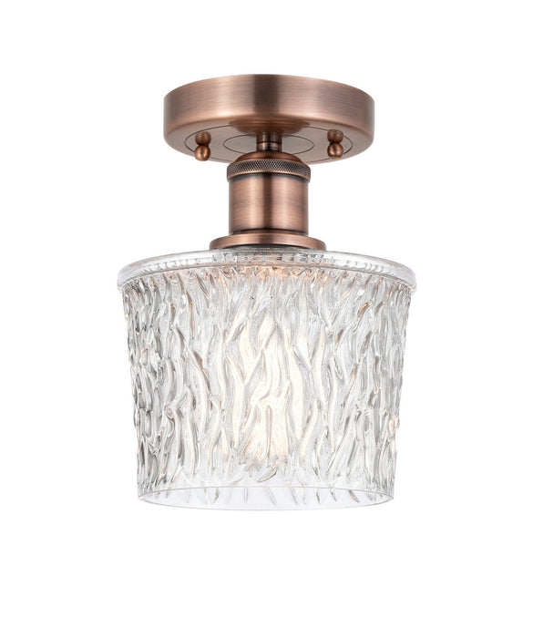 Innovations 616-1F-AC-G402 One Light Semi-Flush Mount, Antique Copper