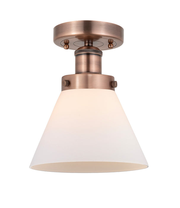 Innovations 616-1F-AC-G41 One Light Semi-Flush Mount, Antique Copper