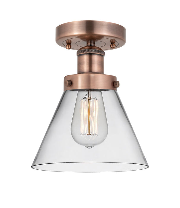 Innovations 616-1F-AC-G42 One Light Semi-Flush Mount, Antique Copper