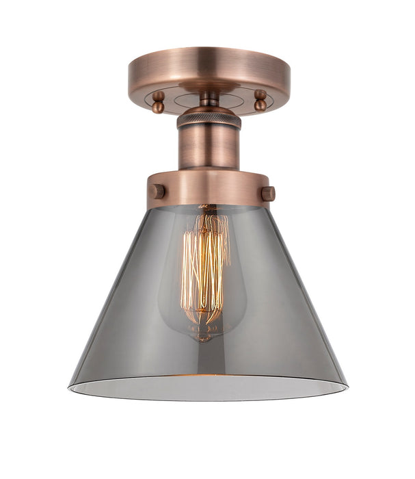Innovations 616-1F-AC-G43 One Light Semi-Flush Mount, Antique Copper