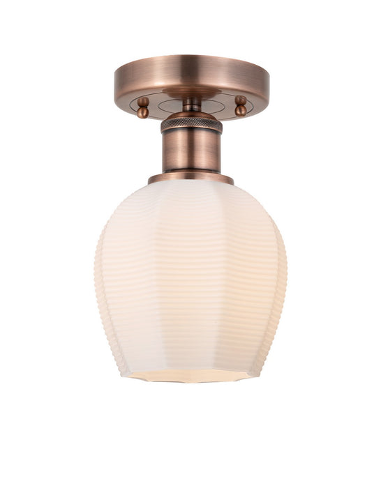 Innovations 616-1F-AC-G461-6 One Light Semi-Flush Mount, Antique Copper