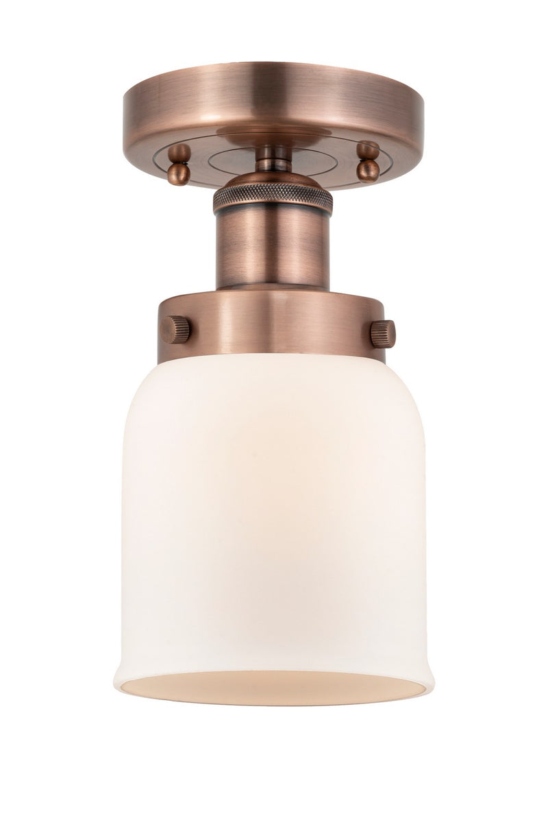 Innovations 616-1F-AC-G51 One Light Semi-Flush Mount, Antique Copper
