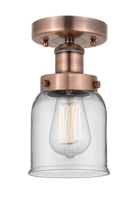 Innovations 616-1F-AC-G52 One Light Semi-Flush Mount, Antique Copper