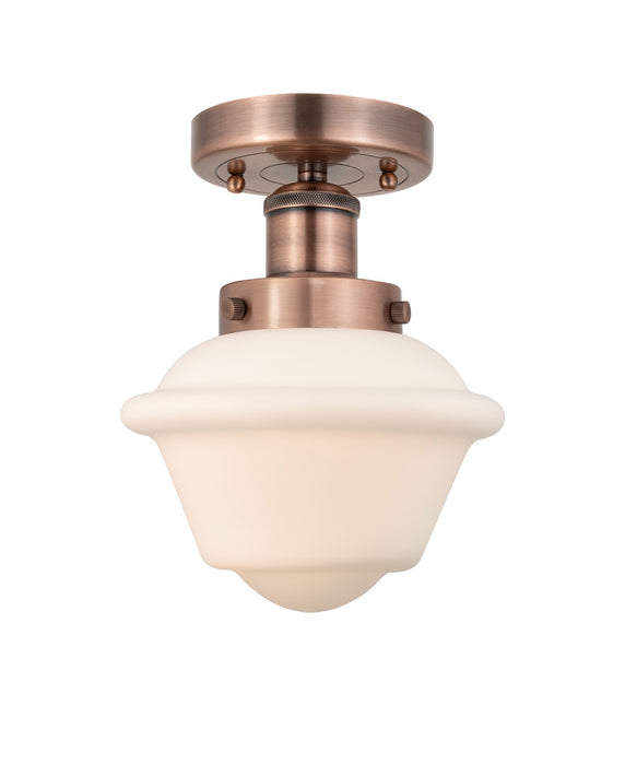 Innovations 616-1F-AC-G531 One Light Semi-Flush Mount, Antique Copper