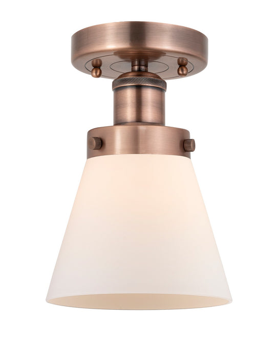 Innovations 616-1F-AC-G61 One Light Semi-Flush Mount, Antique Copper