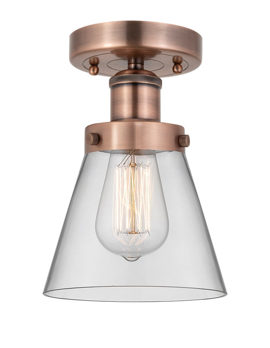 Innovations 616-1F-AC-G62 One Light Semi-Flush Mount, Antique Copper
