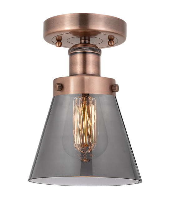 Innovations 616-1F-AC-G63 One Light Semi-Flush Mount, Antique Copper