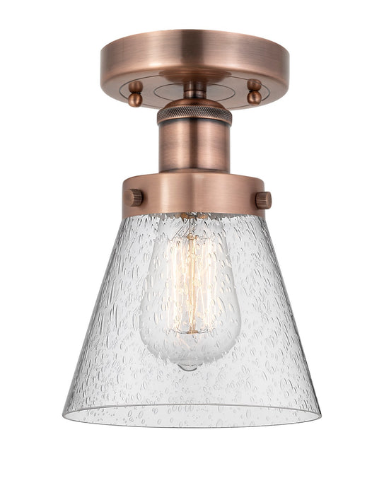 Innovations 616-1F-AC-G64 One Light Semi-Flush Mount, Antique Copper