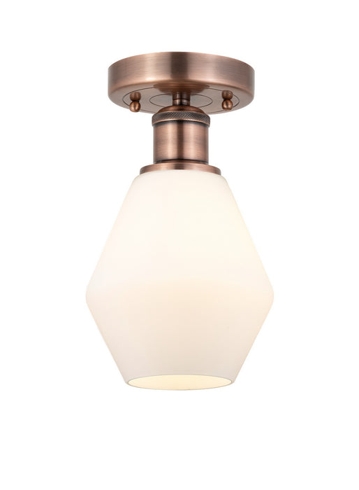 Innovations 616-1F-AC-G651-6 One Light Semi-Flush Mount, Antique Copper