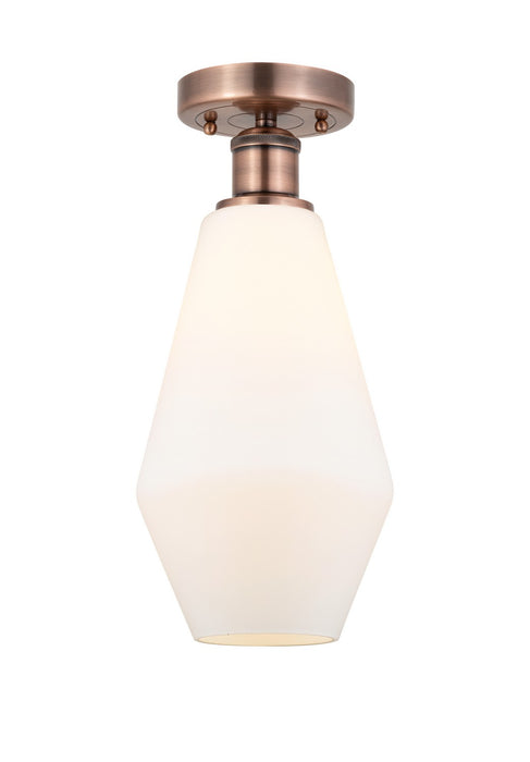 Innovations 616-1F-AC-G651-7 One Light Semi-Flush Mount, Antique Copper