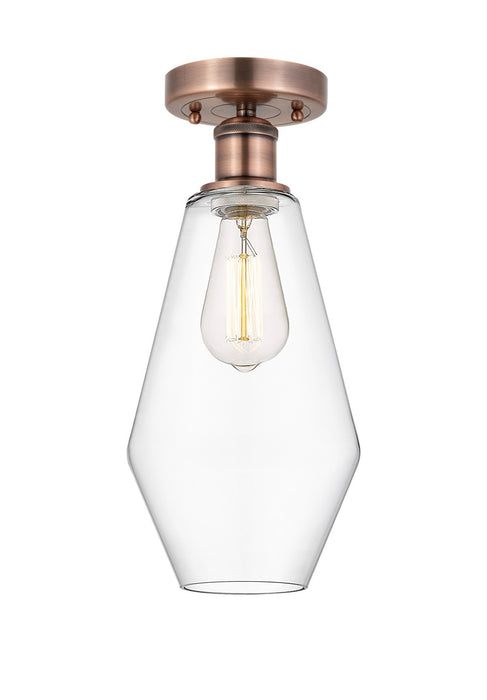 Innovations 616-1F-AC-G652-7 One Light Semi-Flush Mount, Antique Copper