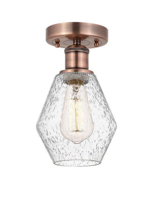 Innovations 616-1F-AC-G654-6 One Light Semi-Flush Mount, Antique Copper