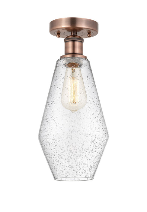 Innovations 616-1F-AC-G654-7 One Light Semi-Flush Mount, Antique Copper