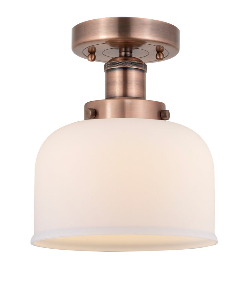 Innovations 616-1F-AC-G71 One Light Semi-Flush Mount, Antique Copper