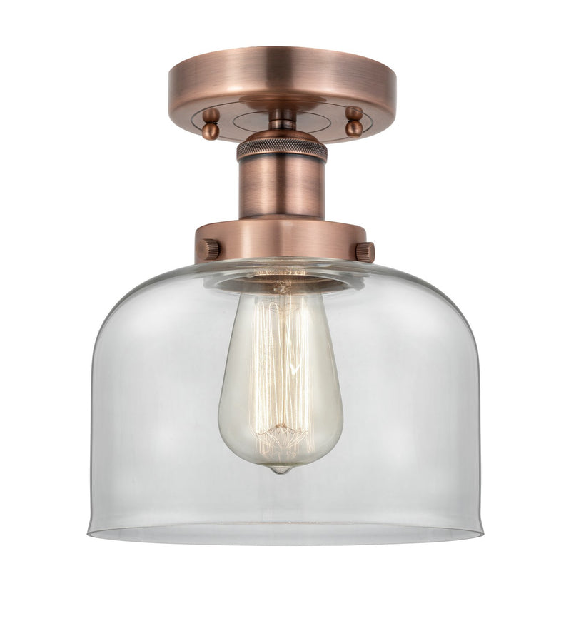 Innovations 616-1F-AC-G72 One Light Semi-Flush Mount, Antique Copper