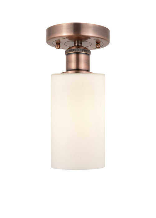 Innovations 616-1F-AC-G801 One Light Semi-Flush Mount, Antique Copper