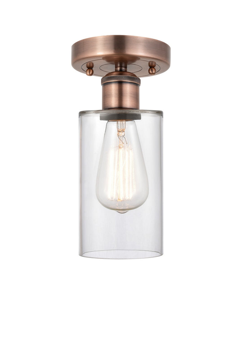 Innovations 616-1F-AC-G802 One Light Semi-Flush Mount, Antique Copper