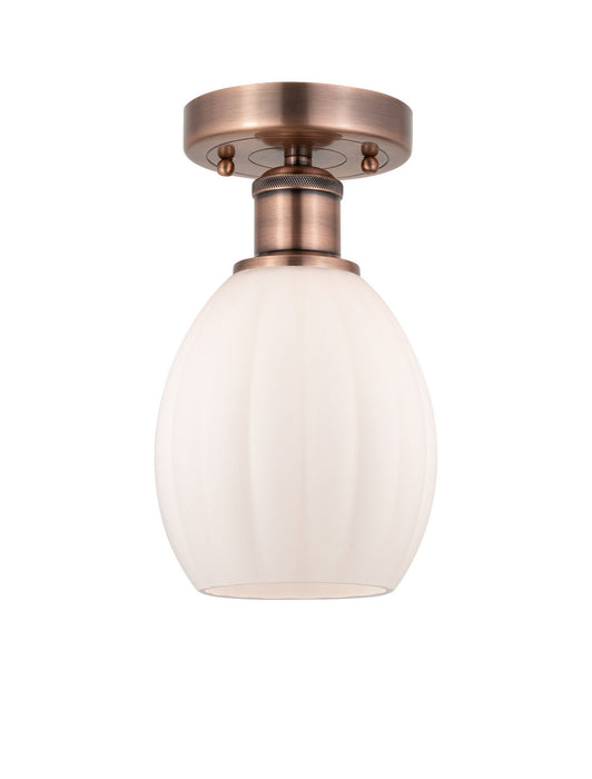Innovations 616-1F-AC-G81 One Light Semi-Flush Mount, Antique Copper
