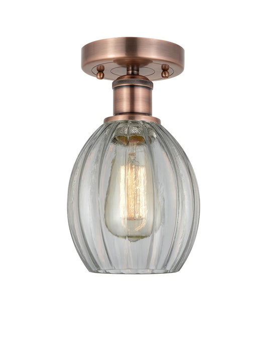 Innovations 616-1F-AC-G82 One Light Semi-Flush Mount, Antique Copper