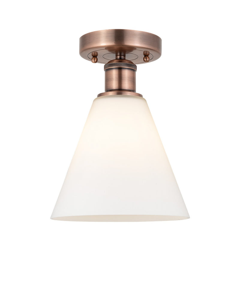 Innovations 616-1F-AC-GBC-81 One Light Semi-Flush Mount, Antique Copper