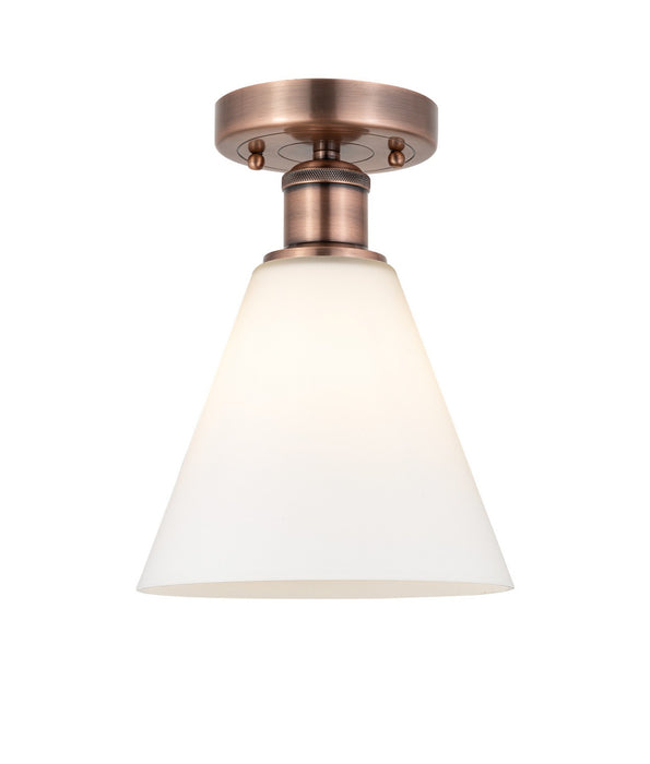Innovations 616-1F-AC-GBC-81 One Light Semi-Flush Mount, Antique Copper