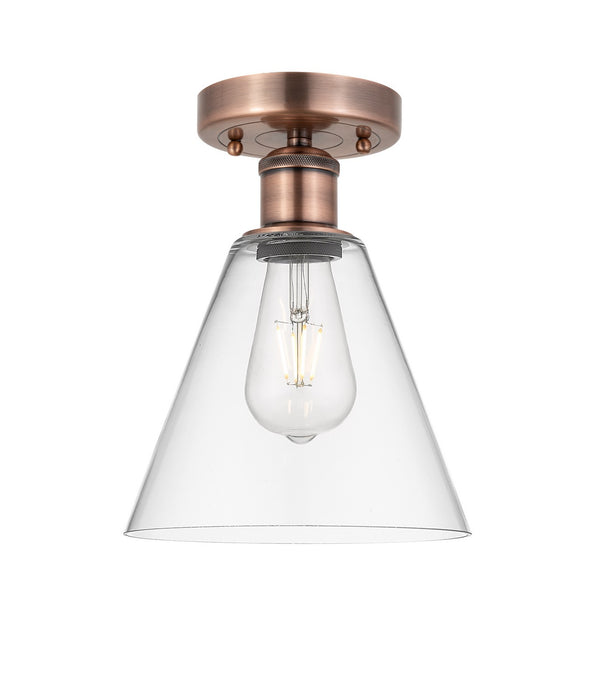 Innovations 616-1F-AC-GBC-82 One Light Semi-Flush Mount, Antique Copper