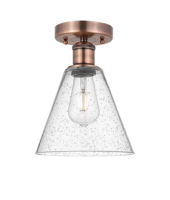 Innovations 616-1F-AC-GBC-84 One Light Semi-Flush Mount, Antique Copper