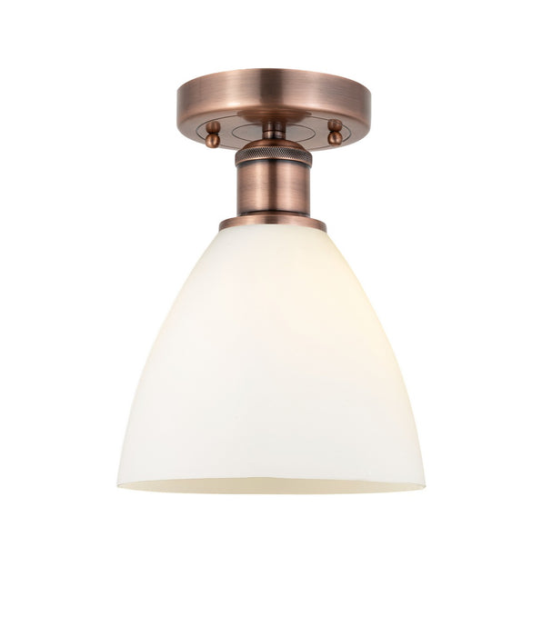 Innovations 616-1F-AC-GBD-751 One Light Semi-Flush Mount, Antique Copper