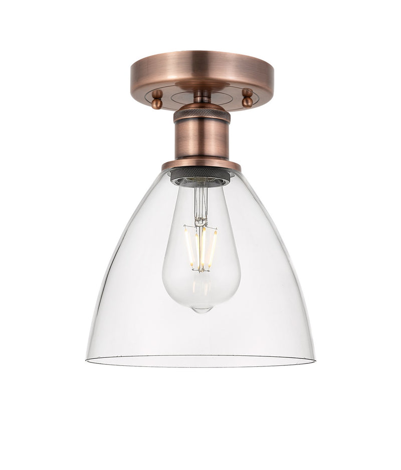 Innovations 616-1F-AC-GBD-752 One Light Semi-Flush Mount, Antique Copper