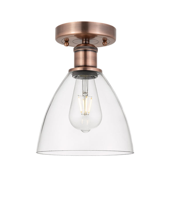 Innovations 616-1F-AC-GBD-752 One Light Semi-Flush Mount, Antique Copper