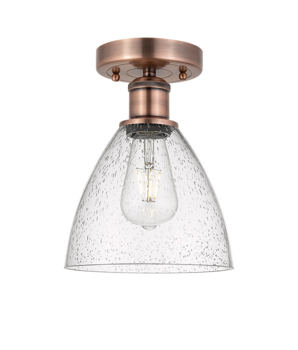 Innovations 616-1F-AC-GBD-754 One Light Semi-Flush Mount, Antique Copper