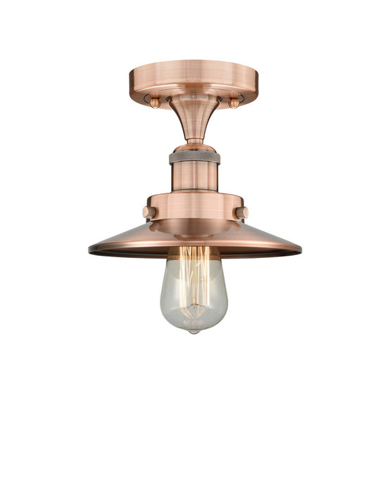 Innovations 616-1F-AC-M3-AC One Light Semi-Flush Mount, Antique Copper