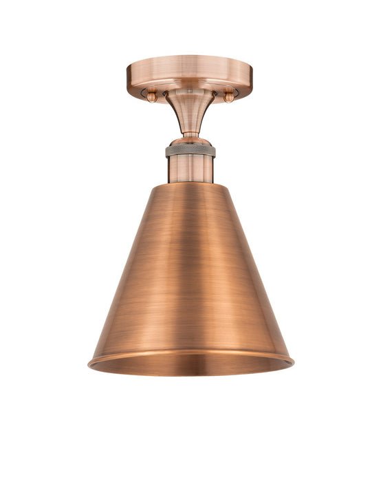 Innovations 616-1F-AC-MBC-8-AC One Light Semi-Flush Mount, Antique Copper