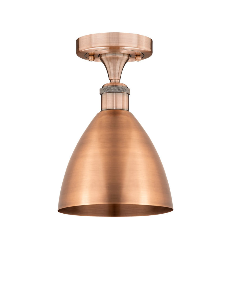 Innovations 616-1F-AC-MBD-75-AC One Light Semi-Flush Mount, Antique Copper