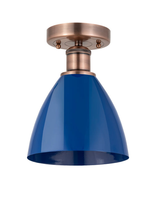 Innovations 616-1F-AC-MBD-75-BL One Light Semi-Flush Mount, Antique Copper