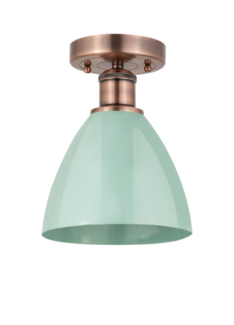 Innovations 616-1F-AC-MBD-75-SF One Light Semi-Flush Mount, Antique Copper