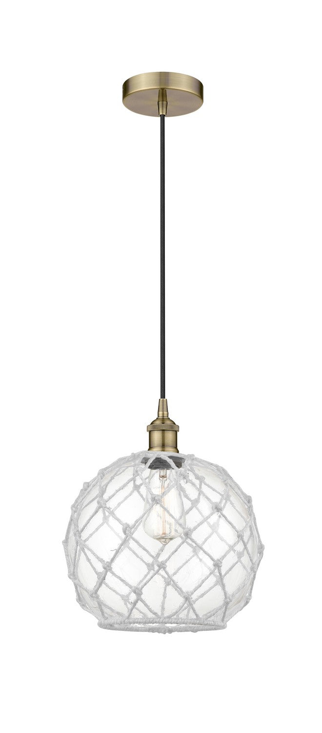 Innovations 616-1P-AB-G122-10RW One Light Pendant, Antique Brass
