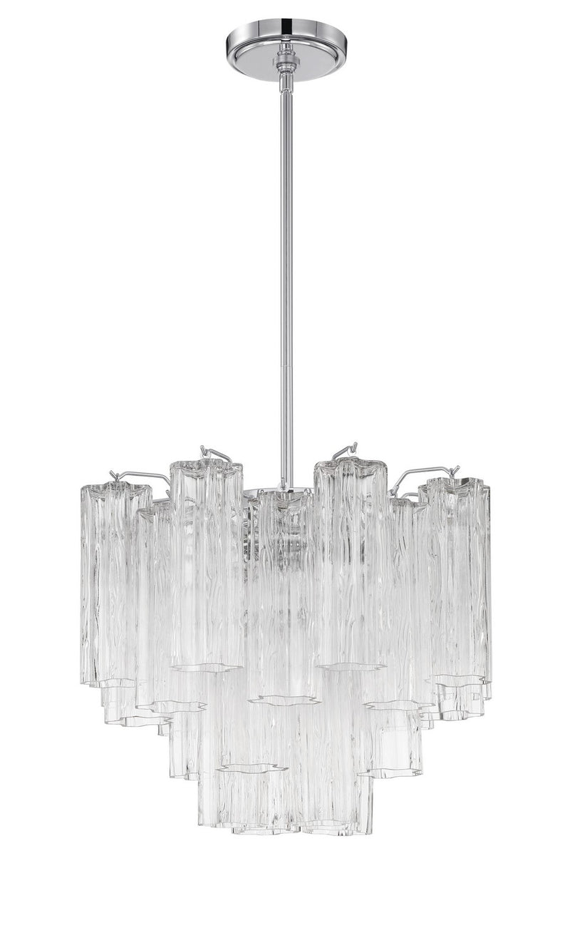Crystorama ADD-300-CH-CL Four Light Chandelier, Polished Chrome