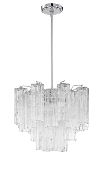 Crystorama ADD-300-CH-CL Four Light Chandelier, Polished Chrome