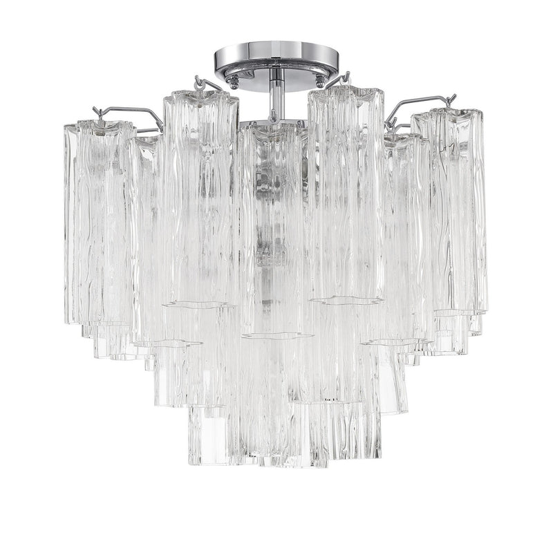 Crystorama ADD-300-CH-CL_CEILING Four Light Semi Flush Mount, Polished Chrome