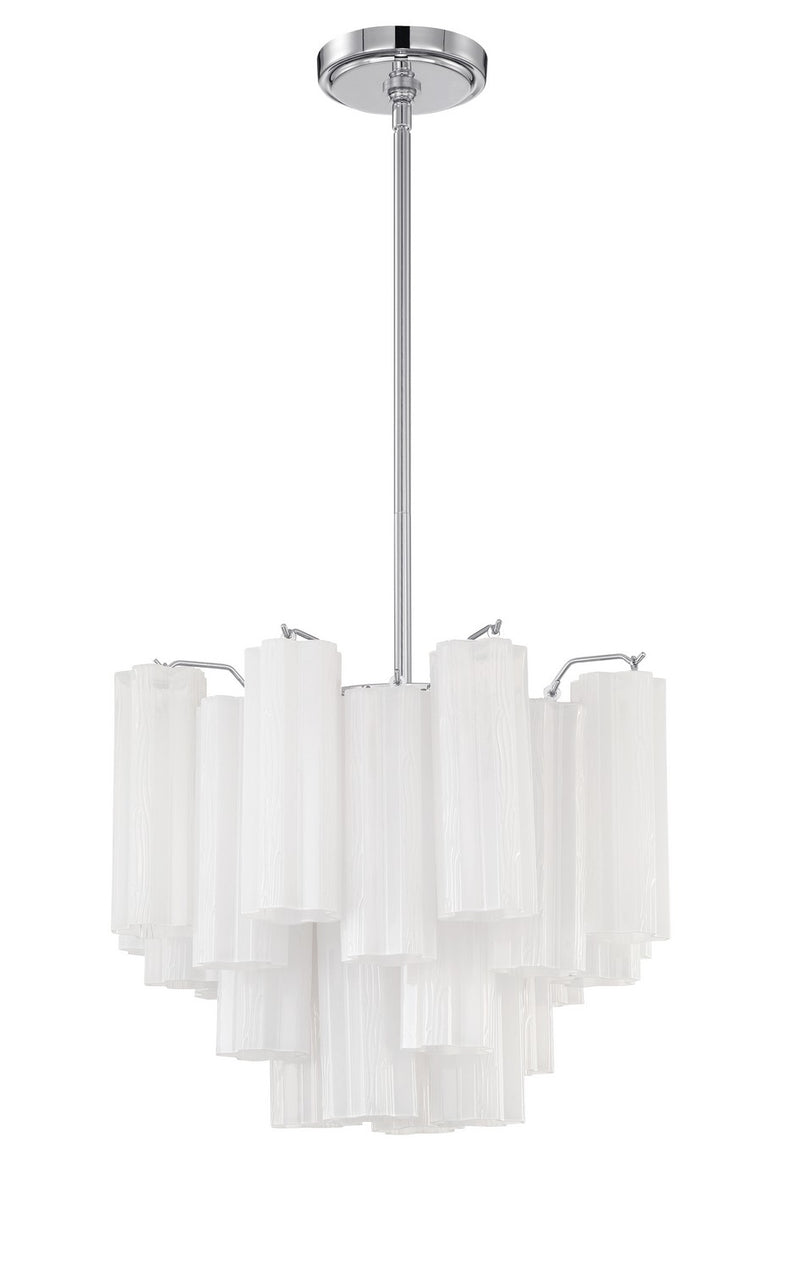 Crystorama ADD-300-CH-WH Four Light Chandelier, Polished Chrome