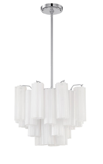 Crystorama ADD-300-CH-WH Four Light Chandelier, Polished Chrome