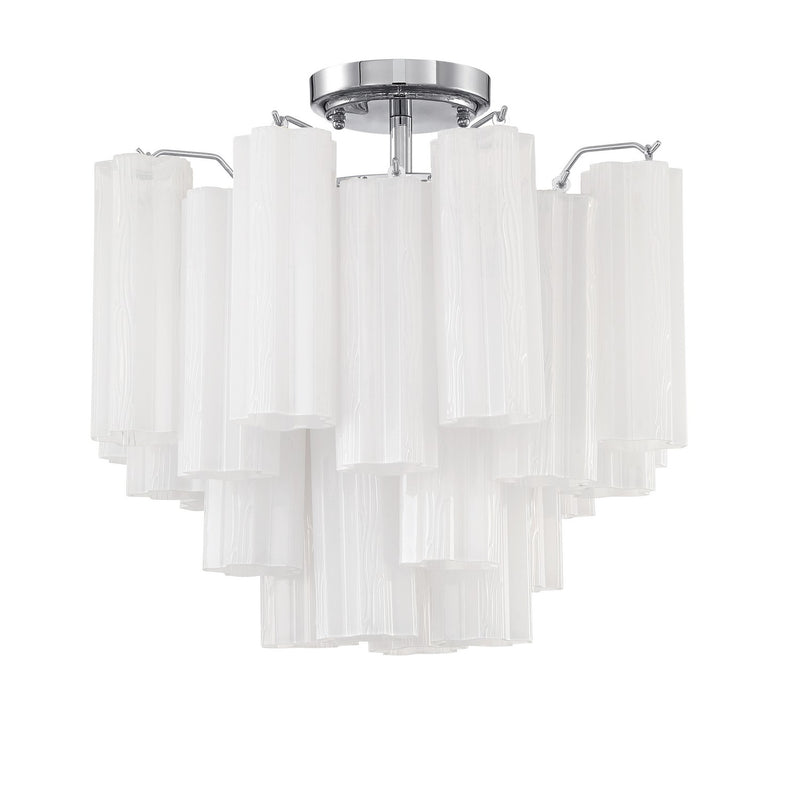 Crystorama ADD-300-CH-WH_CEILING Four Light Semi Flush Mount, Polished Chrome