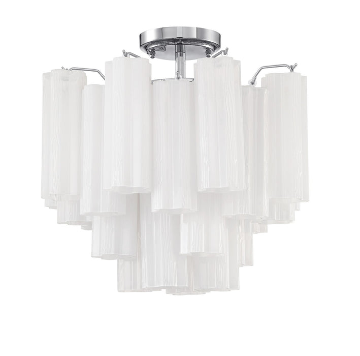 Crystorama ADD-300-CH-WH_CEILING Four Light Semi Flush Mount, Polished Chrome