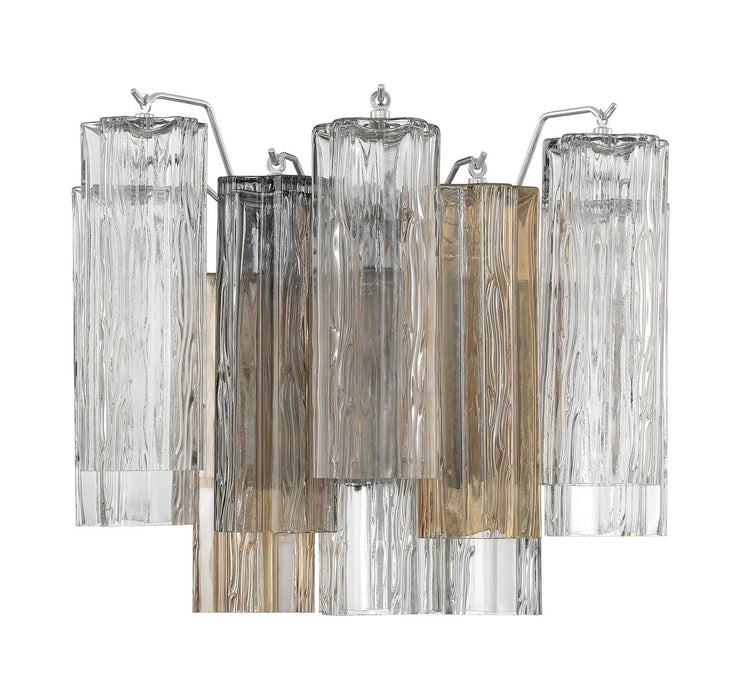 Crystorama ADD-302-CH-AU Two Light Wall Sconce, Polished Chrome
