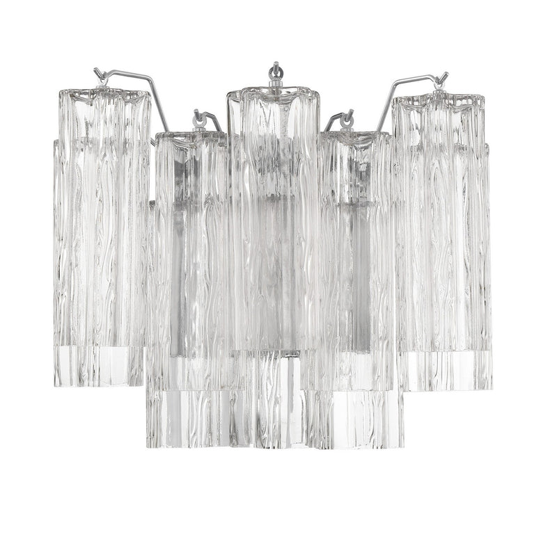 Crystorama ADD-302-CH-CL Two Light Wall Sconce, Polished Chrome