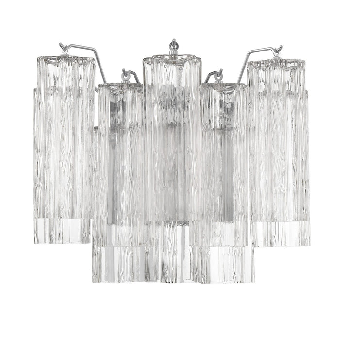 Crystorama ADD-302-CH-CL Two Light Wall Sconce, Polished Chrome